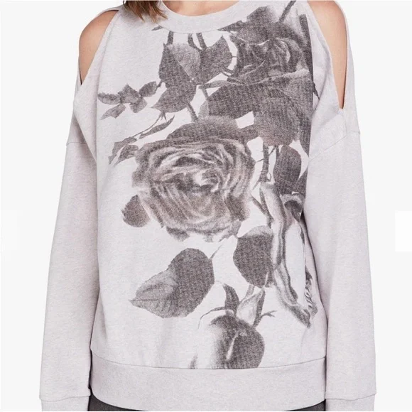 All Saints "Rosen Unai Sweat Cold Shoulder Sweatshirt Sz Medium - Picture 1 of 8